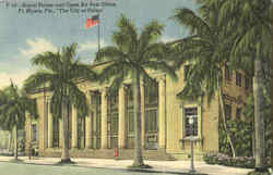 Royal Palms And Open Air Post Office Postcard