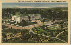 Bird's Eye View Of Art Museum And Fine Arts Garden Postcard