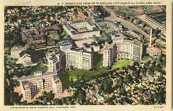 Bird's Eye View Of Cleveland City Hospital Postcard