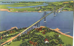 Mount Hope Bridge Newport, RI Postcard Postcard