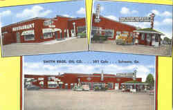 Smith Bros. Oil Co, 301 Café Gas Station Postcard