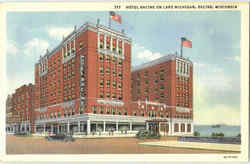 Hotel Racine On Lake Michigan Wisconsin Postcard Postcard