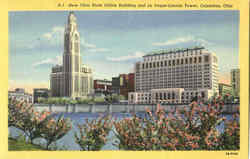 New Ohio State Office Building And Le Veque Lincoln Tower Postcard