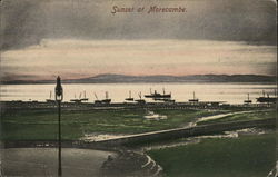 Sunset at Morecambe England (UK) Lancashire Postcard Postcard