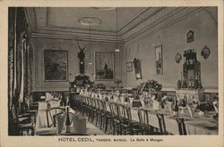 Hotel Cecil - Dining Room Tangier, Morocco Africa Postcard Postcard