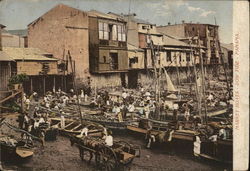 Market Boats, Low Tide Postcard