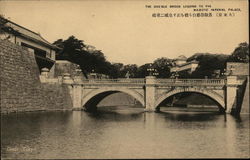 The Double Bridge leading to the Majestic Imperial Palace Tokyo, Japan Postcard Postcard