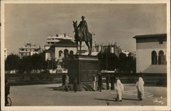 Statue of Marechal Lyautey, Casablanca Morocco Africa Postcard Postcard