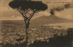 View of City towards Mount Vesuvius Naples, Italy Postcard Postcard