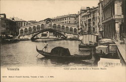 Grand Canal, Rialto Bridge and Palazzo Manin Postcard