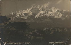 Kanchanjungha at Sunset Darjeeling, India Postcard Postcard