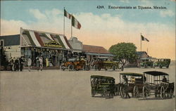 Excursionists at Tijuana, Mexico Postcard