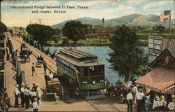 International Bridge Between El Paso, Texas and Juarez, Mexico Postcard