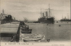 Landing Stage Port Said, Egypt Africa Postcard Postcard