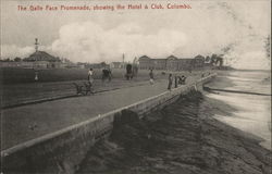 Galle Face Promenade showing Hotel and Club Postcard