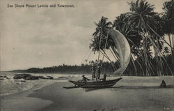 Sea Shore Mount Lavinia and Katamaran No.265. Plate Ltd Ceylon Southeast Asia Postcard Postcard