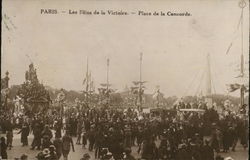 Place de la Concorde - Victory Celebrations Paris, France Postcard Postcard