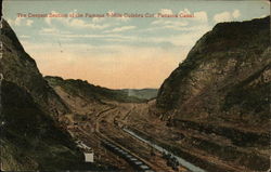 The deepest section of the famous 9-Mile Culebra Cut - Panama Canal Postcard