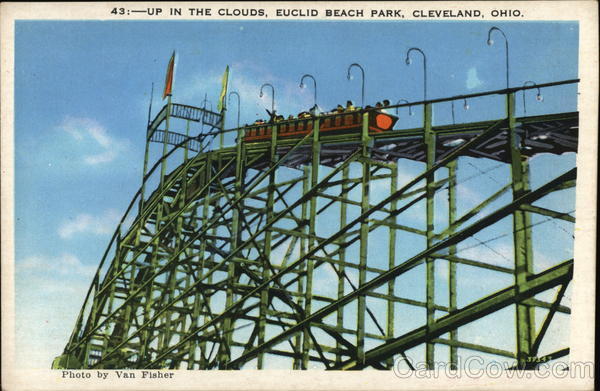 In The Clouds Euclid Beach Park Cleveland Oh Postcard