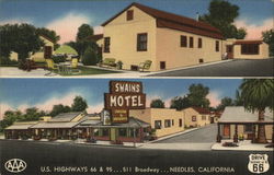 Swains Motel U.S. Highways 66 & 95...511 Broadway Postcard