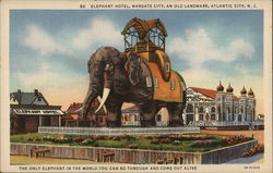 Elephant Hotel, Margate City, an Old Landmark Postcard