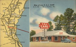 Dine at C.&J. Cafe Postcard