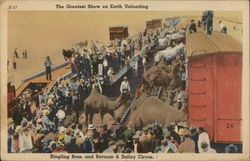 The Greatest Show on Earth Unloading Postcard