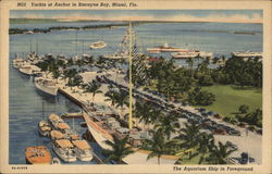 Yachts at Anchor in Biscayne Bay Postcard