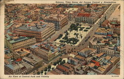 Air View of Central Park and Vicinity Havana, Cuba Postcard Postcard Postcard