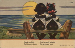 CHEEK TO CHEEK Black Americana Postcard Postcard Postcard