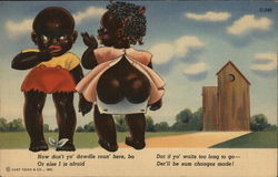 I Passed You on the Way to the Outhouse Black Americana Postcard Postcard Postcard