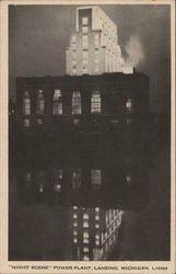 Night Scene, Power Plant Lansing, MI Postcard Postcard Postcard