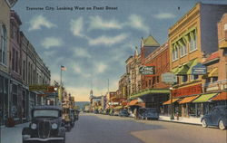 Looking West on Front Street Traverse City, MI Postcard Postcard Postcard