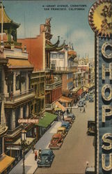 Grant Avenue, Chinatown. Postcard