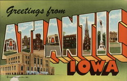 Greetings from Atlantic, Iowa Postcard Postcard Postcard