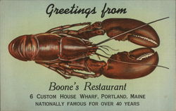 Greetings from Boone's Restaurant Postcard