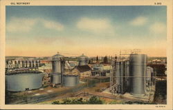 Oil Refinery Oil Wells Postcard Postcard Postcard