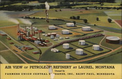 Air View of Petroleum Refinery Laurel, MT Postcard Postcard Postcard