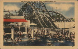 Bathing in a Salt Water Pool Coney Island, NY Postcard Postcard Postcard