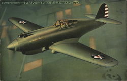 Fast New Curtiss P-40 Pursuit Plane World War II Postcard Postcard Postcard