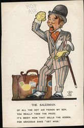 The Salesman, Hot Air Caricatures Postcard Postcard Postcard