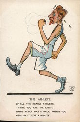 The Athlete Caricatures Postcard Postcard Postcard