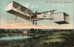 M. Santos Dumont's Aeroplane Postcard