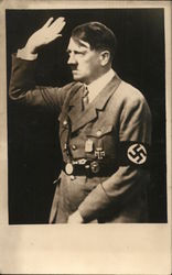 Adolf Hitler Saluting Postcard