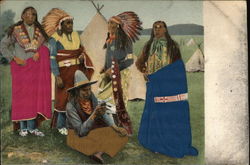 Native American men Postcard