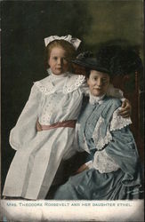 Mrs. Theodore Roosevelt and her daughter Ethel Postcard Postcard