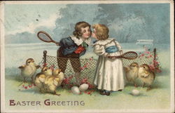 Easter Greeting With Children Postcard Postcard