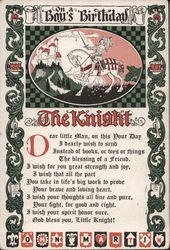 On a Boy's Birthday The Knight Postcard Postcard