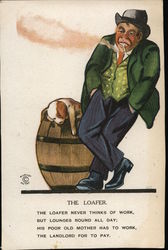 Leaning Man, Hands in Pockets, Cigarette Dangling from Mouth Postcard