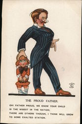 The Proud Father Caricatures Postcard Postcard